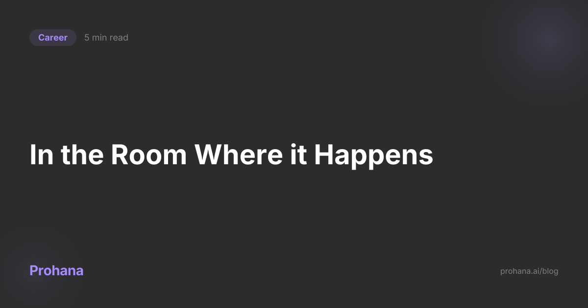 In the Room Where it Happens